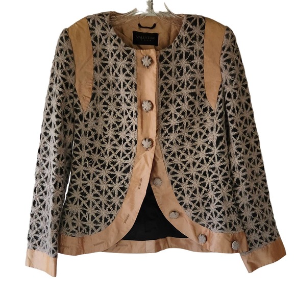 Valentino Roma Satin Trim Alpaca Wool Blazer Jacket 6